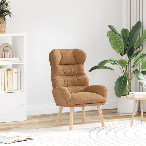 Fotoliu de relaxare, bej, material similar lână - WALTI WALTI