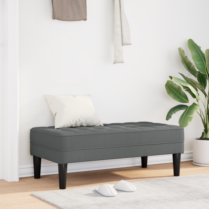 Bancă, gri închis, 113x57x39 cm, textil - WALTI WALTI