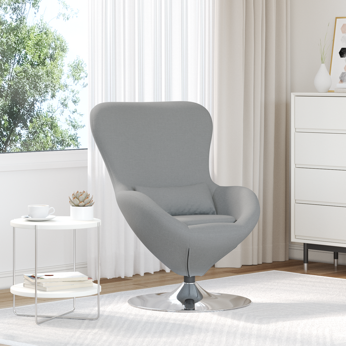 Scaun tip ou, gri deschis, textil - WALTI WALTI