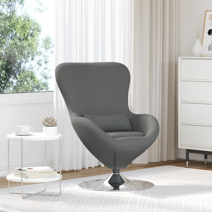 Scaun tip ou, gri închis, textil - WALTI WALTI