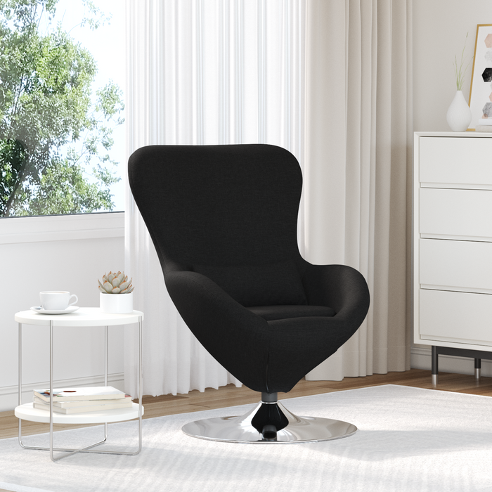 Scaun tip ou, negru, textil - WALTI WALTI