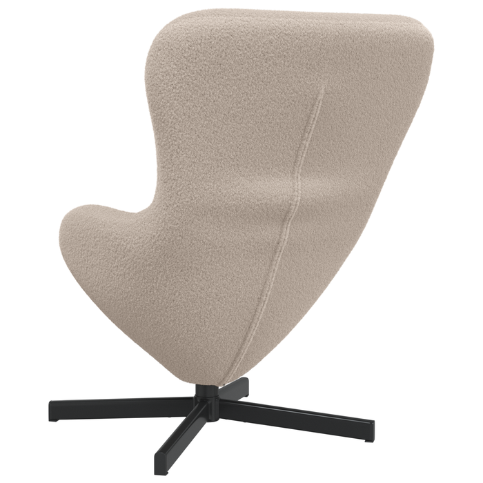 Fotoliu tip ou, gri deschis, material similar lână - WALTI WALTI