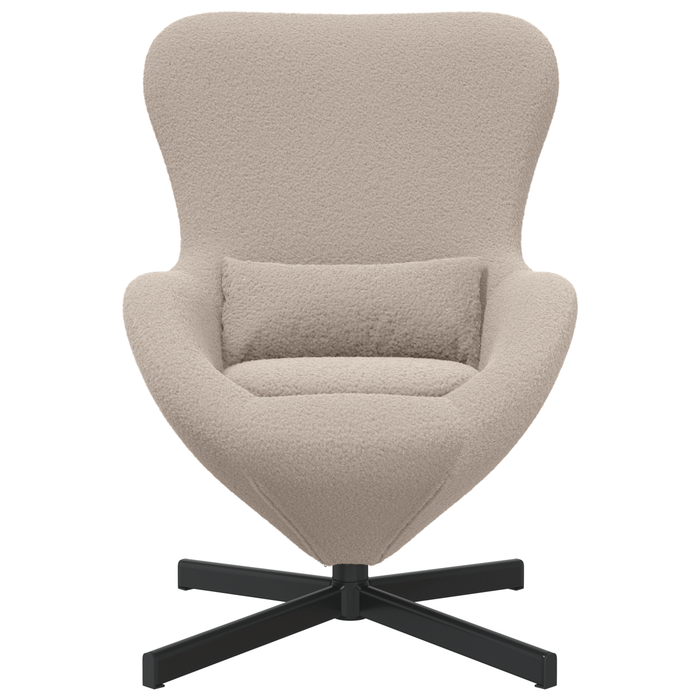 Fotoliu tip ou, gri deschis, material similar lână - WALTI WALTI