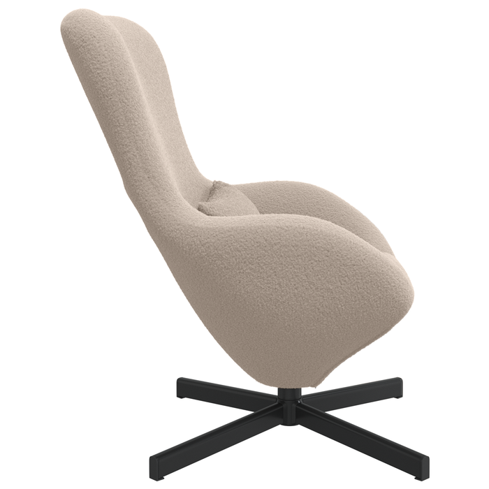 Fotoliu tip ou, gri deschis, material similar lână - WALTI WALTI