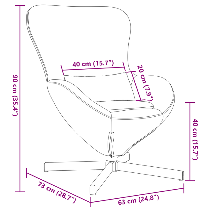 Fotoliu tip ou, gri deschis, material similar lână - WALTI WALTI