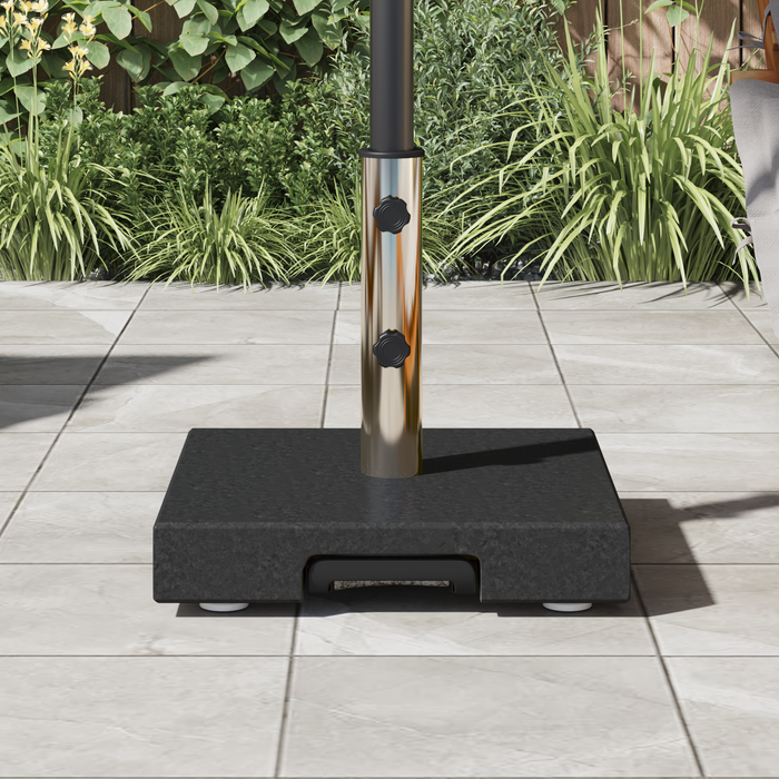 Bază cu roți pentru parasol cu mânere Granit Negru 29 kg Pătrată - WALTI WALTI