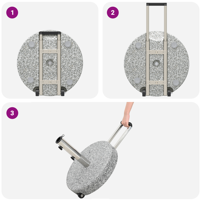 Bază Umbrelă cu Roți Gri Granit 29 kg Rotund - WALTI WALTI