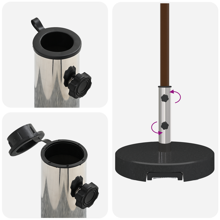 Bază Umbrelă cu Roți cu Mâner Granit Negru 29 kg Rotund - WALTI WALTI