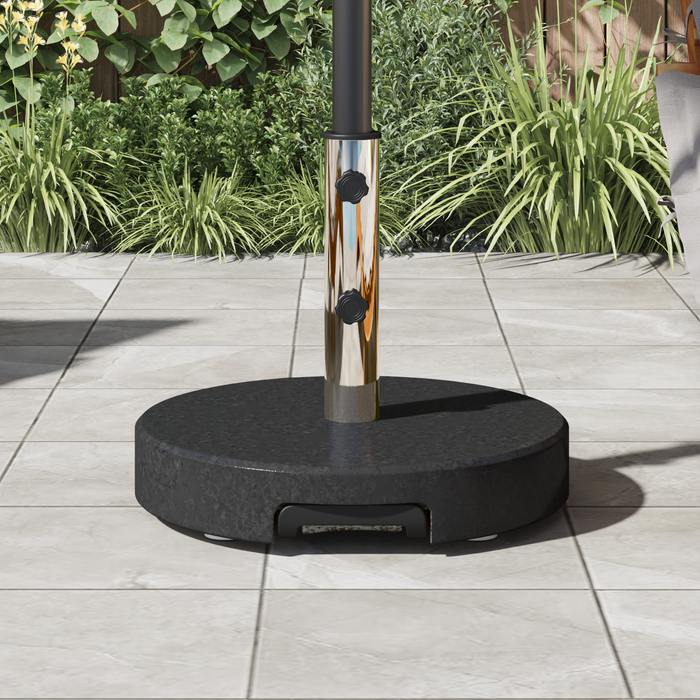 Bază Umbrelă cu Roți cu Mâner Granit Negru 29 kg Rotund - WALTI WALTI