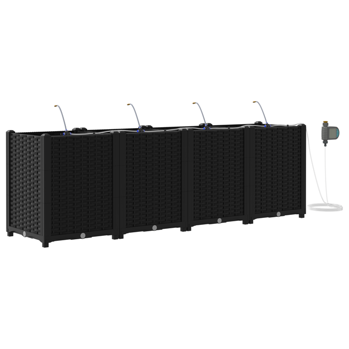 Ghivece pentru grădină Negru 160 x 40 x 52 cm Oțel - WALTI WALTI