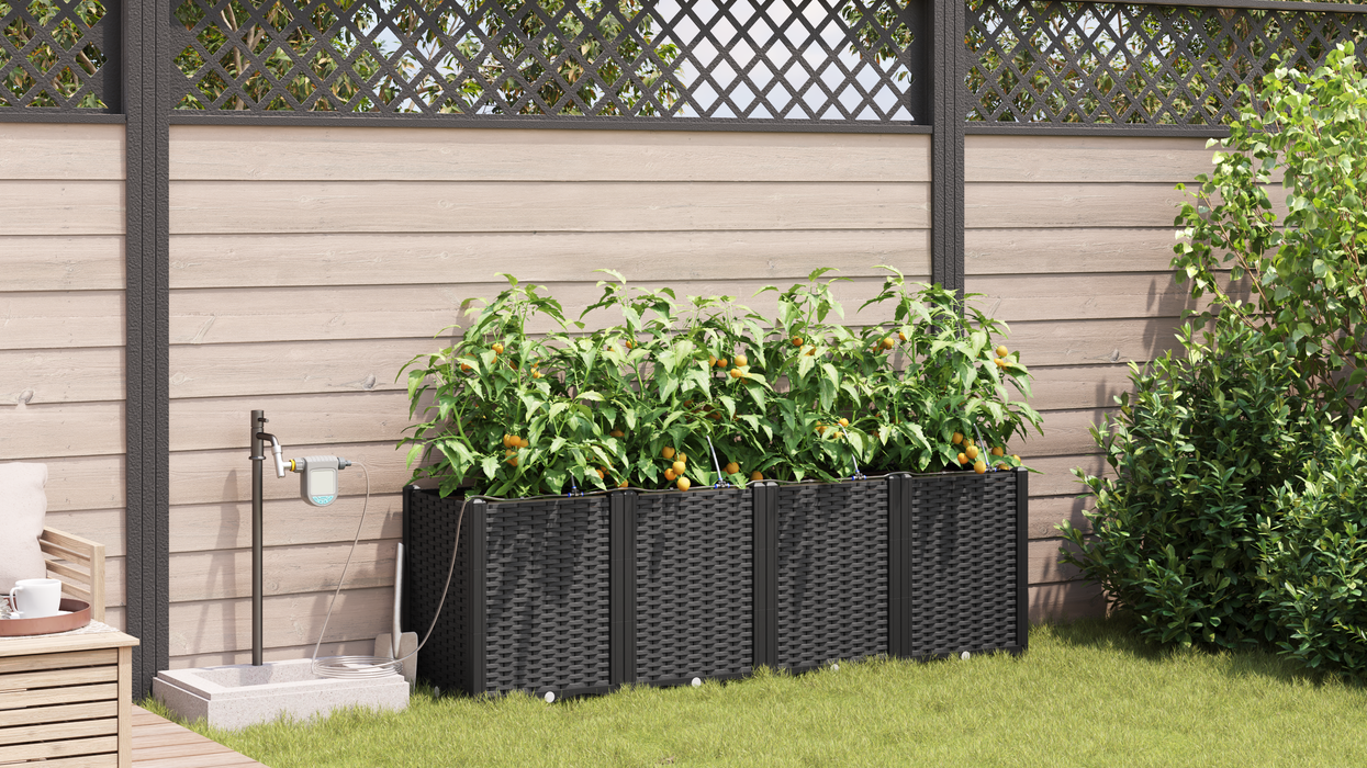 Ghivece pentru grădină Negru 160 x 40 x 52 cm Oțel - WALTI WALTI