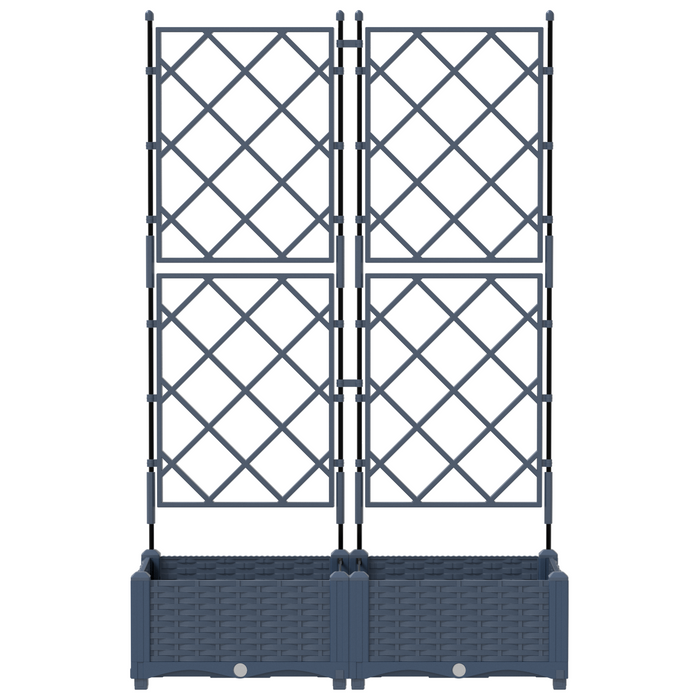 Ghiveci de grădină cu trellis 2 pcs Gri 80 x 40 x 125.5 cm PP - WALTI WALTI