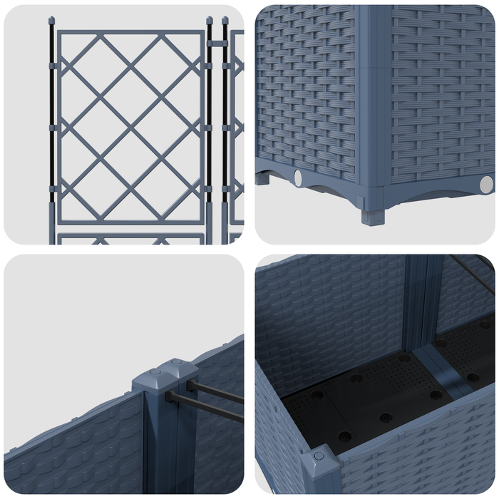 Ghiveci de grădină cu trellis 5 pcs Gri 120 x 120 x 143 cm PP - WALTI WALTI