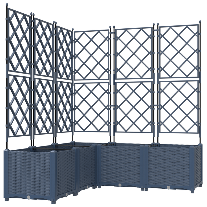 Ghiveci de grădină cu trellis 5 pcs Gri 120 x 120 x 143 cm PP - WALTI WALTI