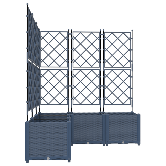 Ghiveci de grădină cu trellis 5 pcs Gri 120 x 120 x 143 cm PP - WALTI WALTI