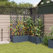Ghiveci de grădină cu trellis 5 pcs Gri 120 x 120 x 143 cm PP - WALTI WALTI