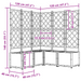 Ghiveci de grădină cu trellis 5 pcs Gri 120 x 120 x 143 cm PP - WALTI WALTI