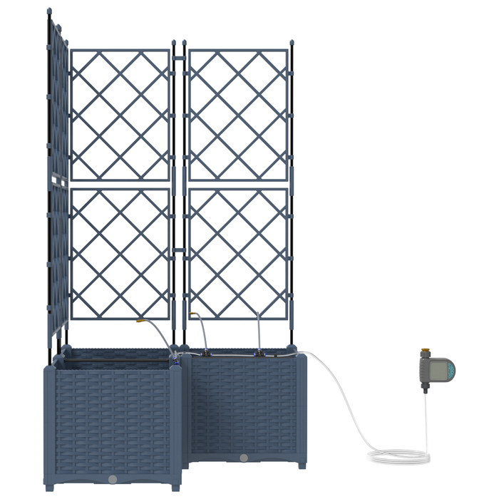 Ghivece pentru grădină Gri 80 x 80 x 142 cm Oțel - WALTI WALTI