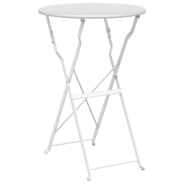 Masă de Bistro Pliabilă Alb Ø50x71 cm Oțel Vopsit - WALTI WALTI