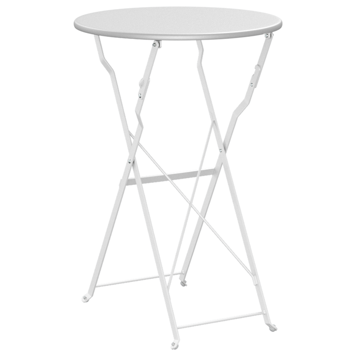 Masă de Bistro Pliabilă Alb Ø50x71 cm Oțel Vopsit - WALTI WALTI