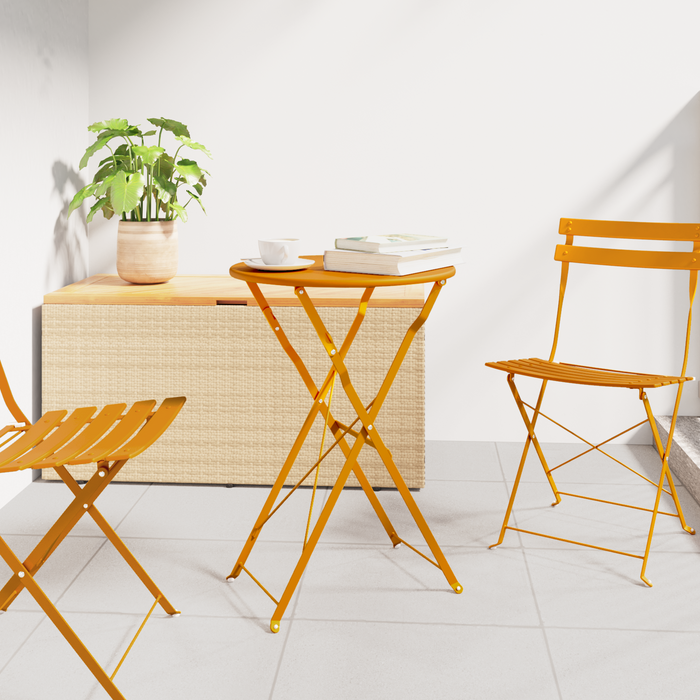 Masă de Bistro Pliabilă Muștar Ø50x71 cm Oțel vopsit electrostatic - WALTI WALTI