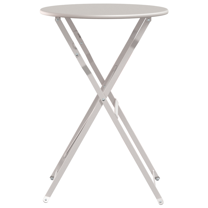 Masă de Bistro Pliabilă Bej Ø50x71 cm din Oțel Vopsit - WALTI WALTI