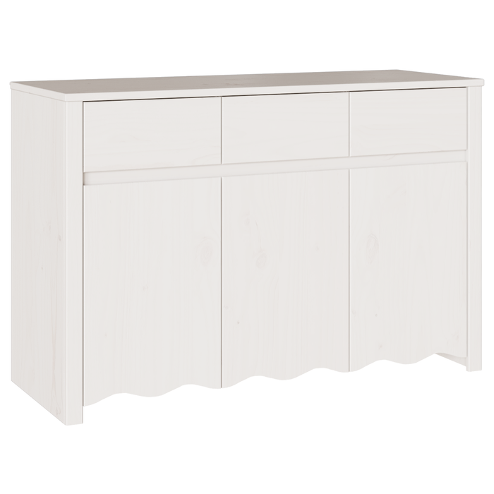 Dulap "DRAMMEN", alb, 114x43x75,5 cm, lemn masiv de pin - WALTI WALTI