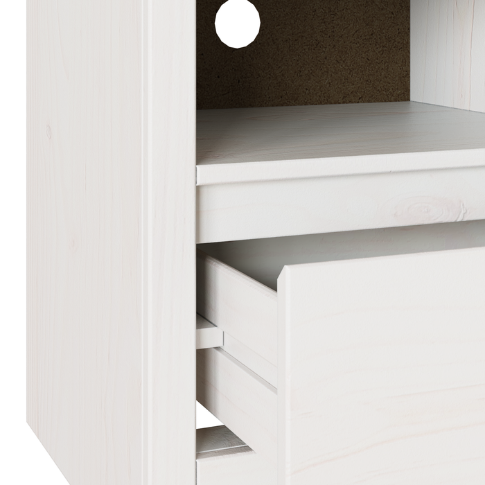 Dulap TV "DRAMMEN", alb, 99x43x55 cm, lemn masiv de pin - WALTI WALTI
