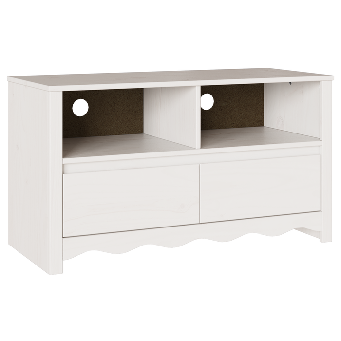 Dulap TV "DRAMMEN", alb, 99x43x55 cm, lemn masiv de pin - WALTI WALTI