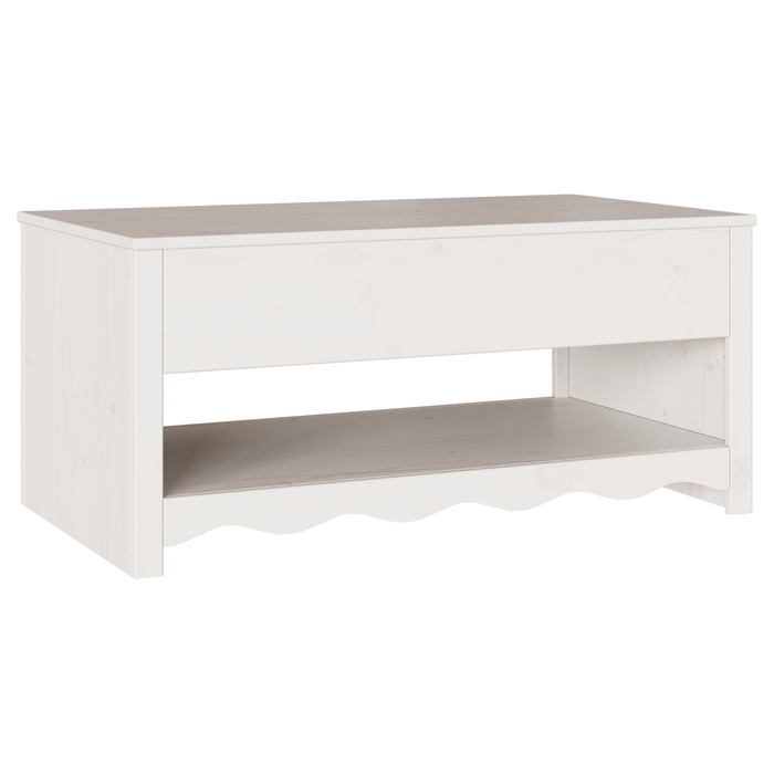 Masă de cafea "DRAMMEN" Alb 99x55x45 cm Lemn solid de pin - WALTI WALTI