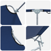 Set de 2 șezlonguri pliabile cu copertină Albastru 600D Oxford Fabric - WALTI WALTI