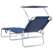 Set de 2 șezlonguri pliabile cu copertină Albastru 600D Oxford Fabric - WALTI WALTI
