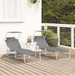 Set de șezlonguri pliabile 2 pcs cu copertină gri din țesătură Oxford 600D - WALTI WALTI