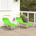 șezlonguri pliabile 2 bucăți cu copertină Verde 600D Oxford Fabric - WALTI WALTI