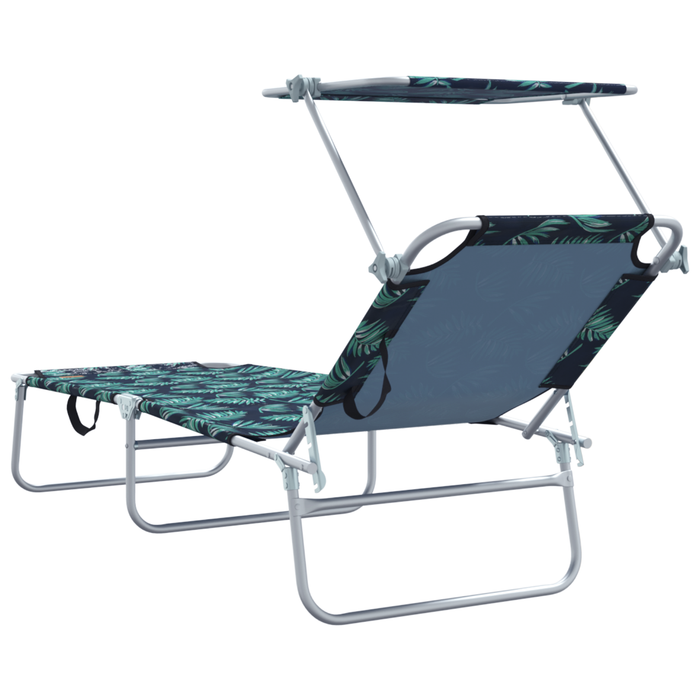 Șezlonguri pliabile 2 buc cu model cu frunze din material Oxford 600D - WALTI WALTI