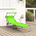 Șezlong Pliabil cu Copertină Verde 600D Oxford - WALTI WALTI