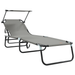 Set de 2 șezlonguri pliabile cu baldaquin Gri din material Oxford 600D - WALTI WALTI