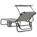 Set de 2 șezlonguri pliabile cu baldaquin Gri din material Oxford 600D - WALTI WALTI