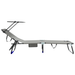 Set de 2 șezlonguri pliabile cu baldaquin Gri din material Oxford 600D - WALTI WALTI
