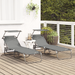 Set de 2 șezlonguri pliabile cu baldaquin Gri din material Oxford 600D - WALTI WALTI