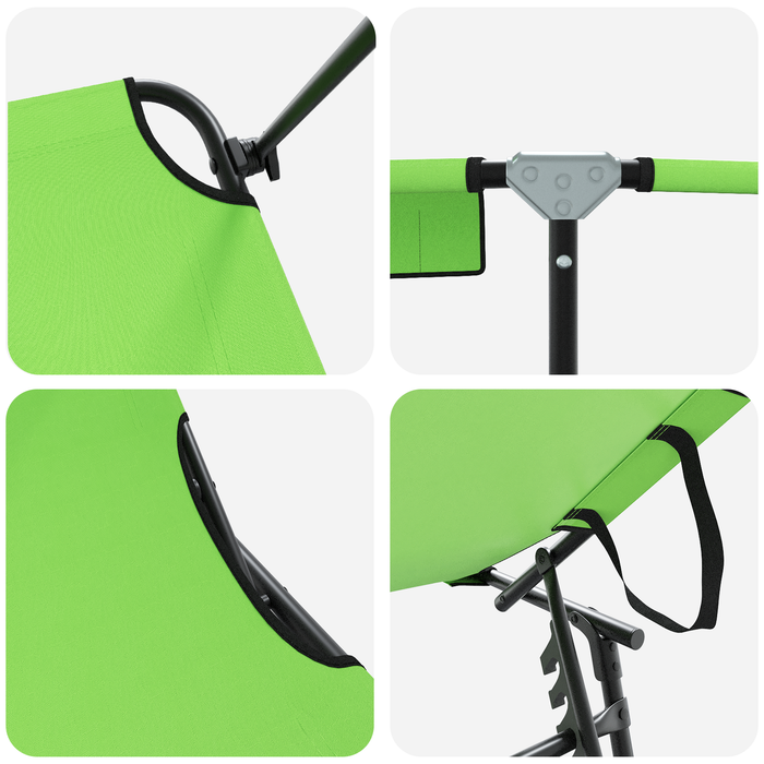 2 șezlonguri pliabile cu copertină Verde țesătură Oxford 600D - WALTI WALTI