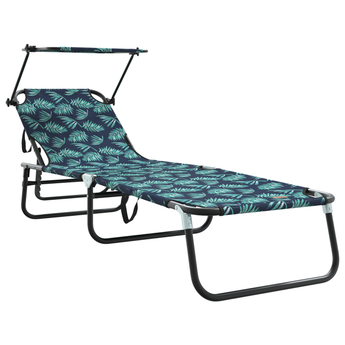 Șezlonguri pliabile 2 pcs cu print cu frunze din țesătură Oxford 600D - WALTI WALTI