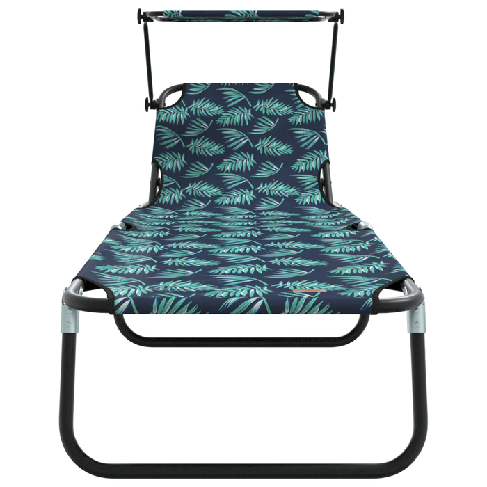 Șezlonguri pliabile 2 pcs cu print cu frunze din țesătură Oxford 600D - WALTI WALTI