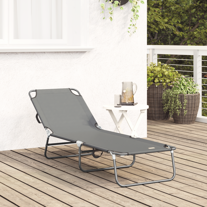 Lounge pliabil portabil Gri din material Oxford 600D - WALTI WALTI