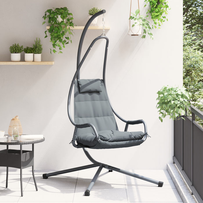 Fotoliu Suspendat cu Cadru și Perne Antracit din Oțel - WALTI WALTI