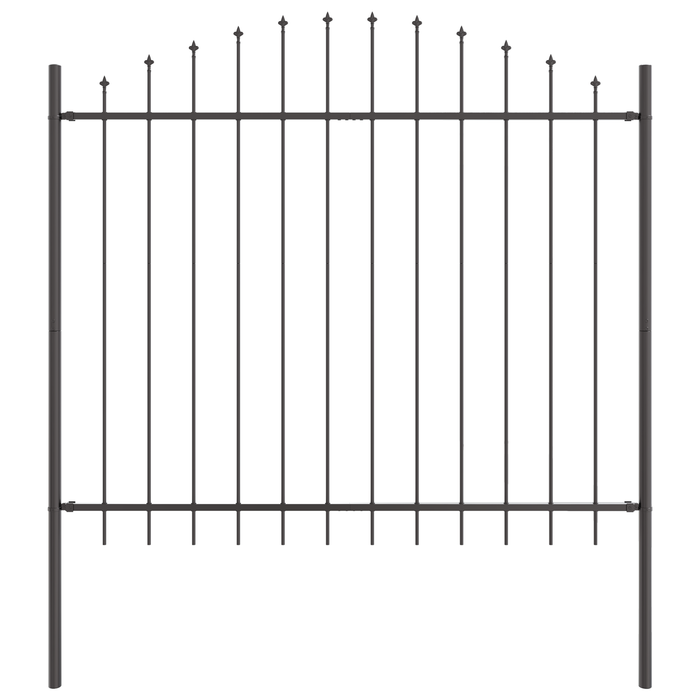 vitaXL Gard de grădină cu vârf arcuit, gri, 1,7x1.25 m, oțel - WALTI WALTI