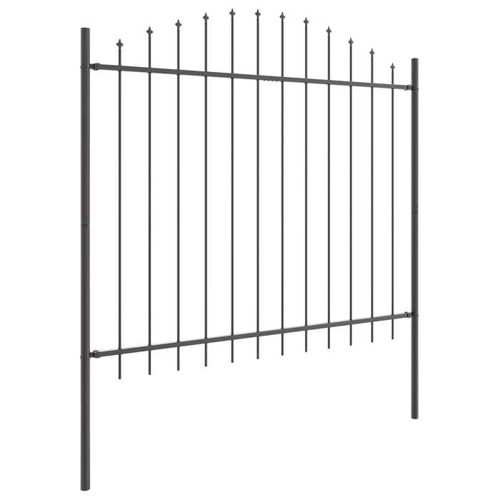 vitaXL Gard de grădină cu vârf arcuit, gri, 1,7x1.25 m, oțel - WALTI WALTI