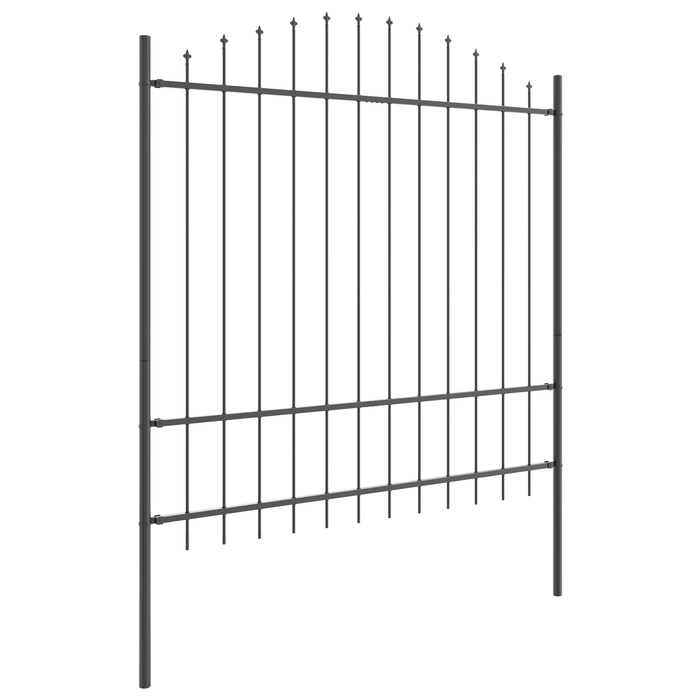 vitaXL Gard de grădină cu vârf arcuit, gri, 1,7x1.75 m, oțel - WALTI WALTI