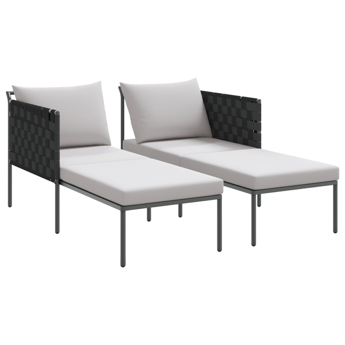 Șezlong cu perne, 2 persoane, antracit, 115x153x69,5 cm, oțel - WALTI WALTI