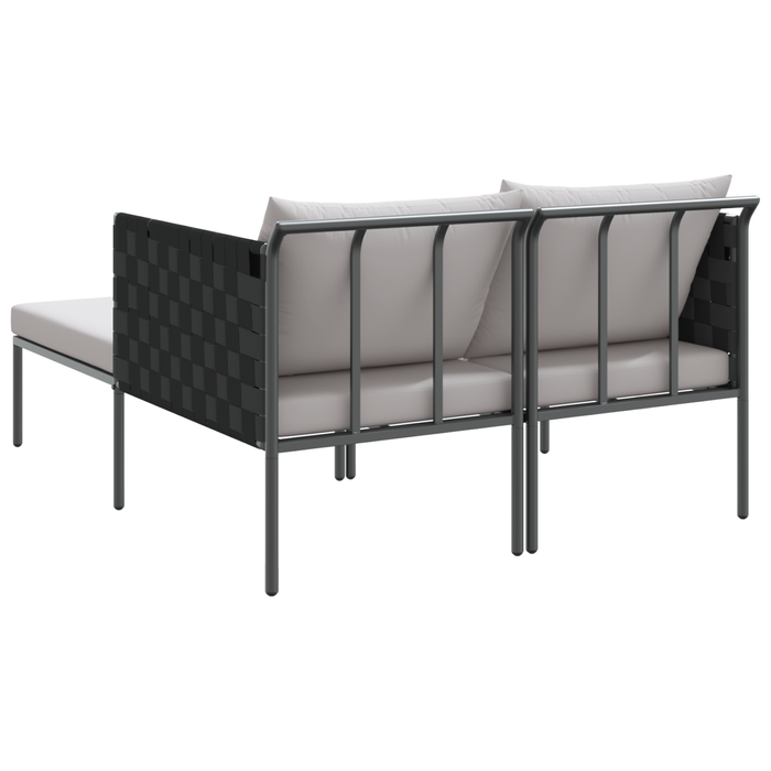 Șezlong cu perne, 2 persoane, antracit, 115x153x69,5 cm, oțel - WALTI WALTI